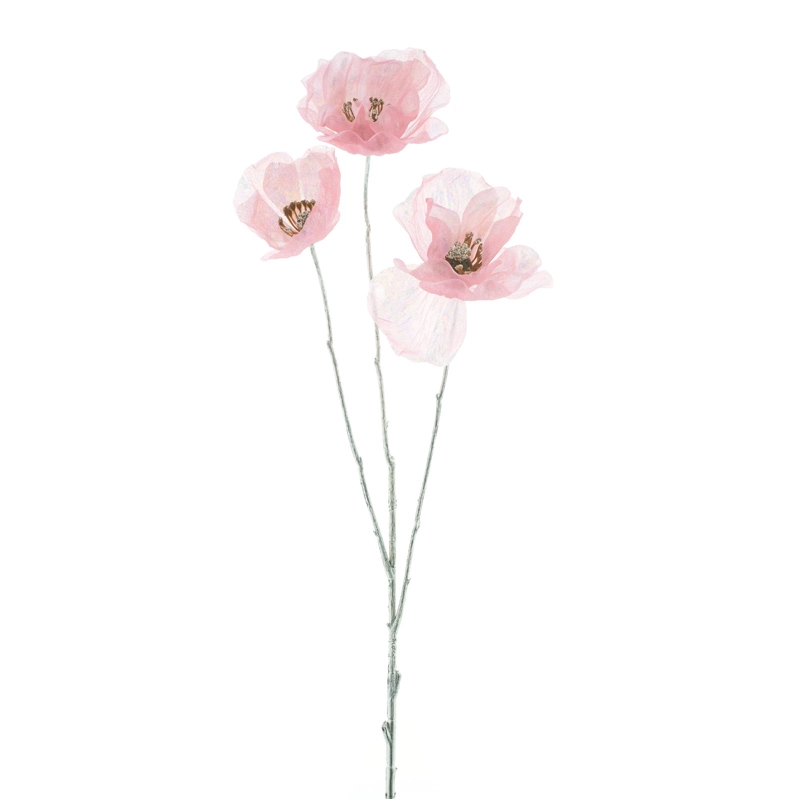 Kunstbloem Iridescent Poppy Spray Roze - 90 cm