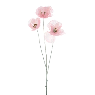 Kunstbloem Iridescent Poppy Spray Roze - 90 cm