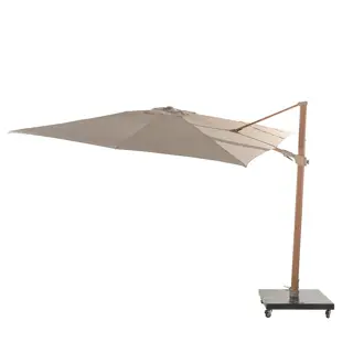 4 Seasons Outdoor Siesta Premium Zweefparasol 300x300 - Sand/Houtlook Frame - afbeelding 2