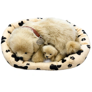 Bewegende Knuffel Slapende Hond - Beige