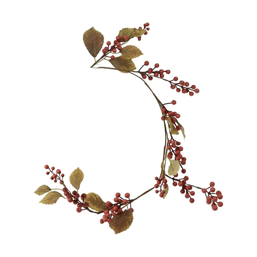 Kerststak Slinger met Bessen Roze - 100 cm