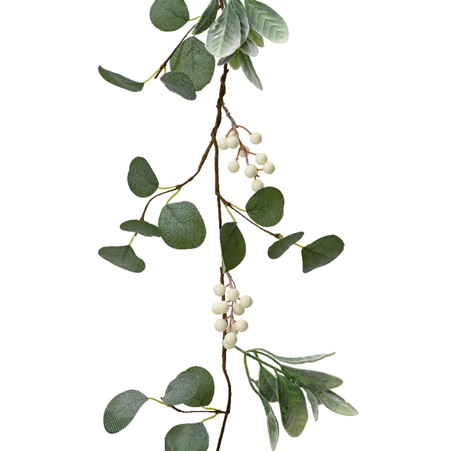 Kerstslinger Tak met Witte Besjes - 150 cm