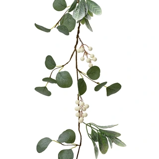 Kerstslinger Tak met Witte Besjes - 150 cm