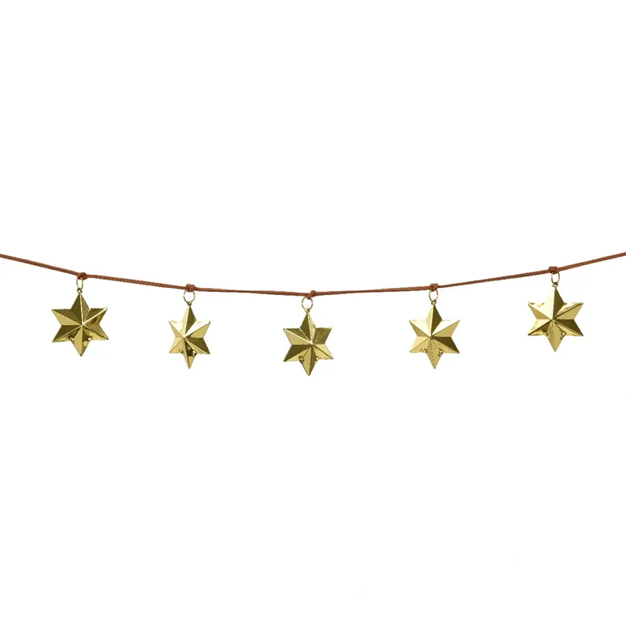 Kerstslinger met Sterren Goud - 100 cm