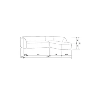 BePureHome Sloping Hoekbank Rechts Grijs Melange - afbeelding 4