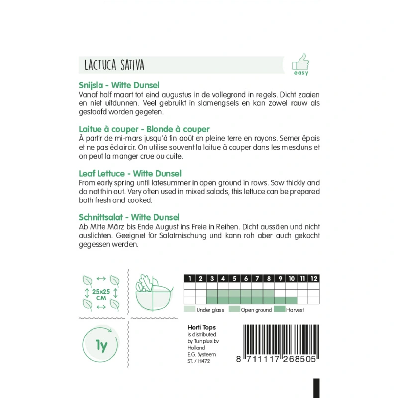 Horti Tops Snijsla Witte Dunsel - afbeelding 2