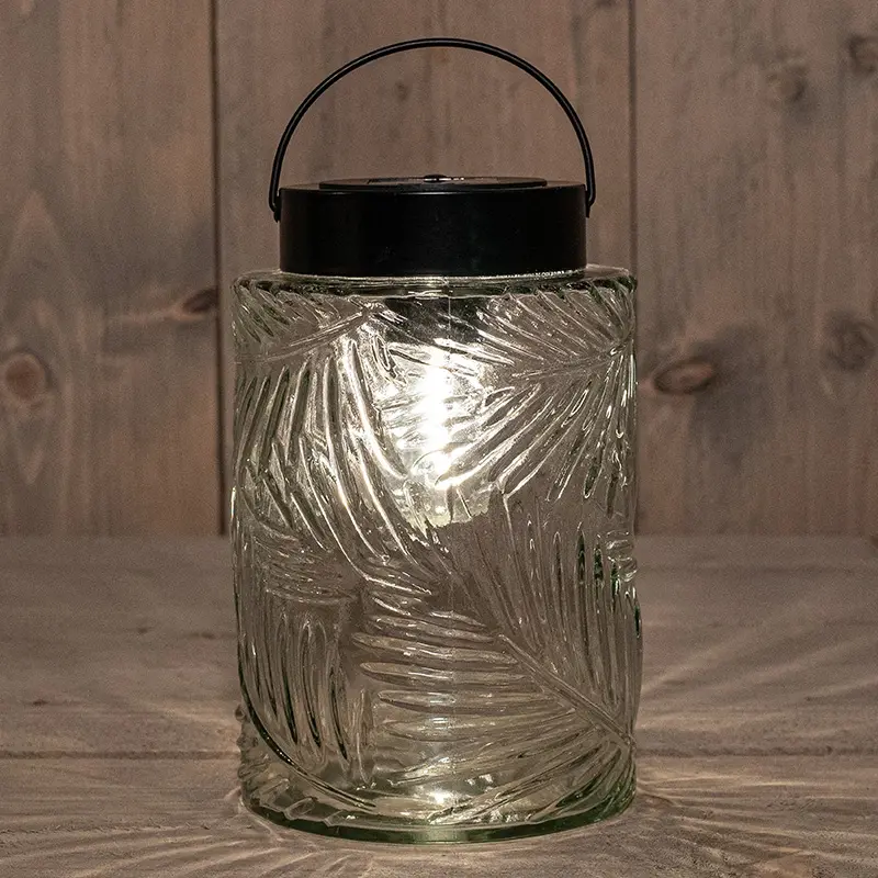 Anna's Collection Glazen Solar Retro Lamp Helder - 12,5x20 cm
