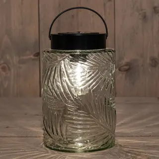 Anna's Collection Glazen Solar Retro Lamp Helder - 12,5x20 cm