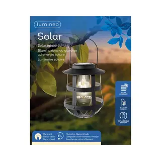 Solar Hanging Light Metaal Zwart - 15x19 cm - afbeelding 3