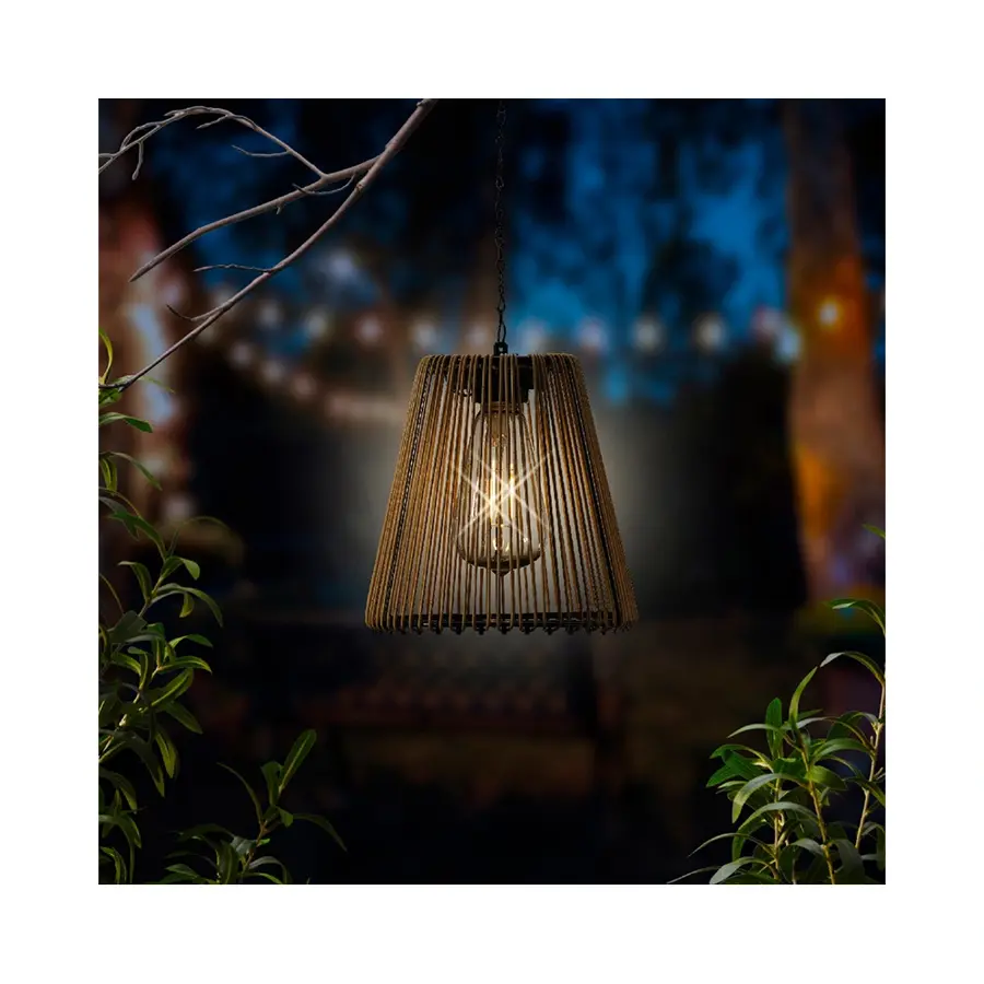 Solar Hanglamp Wicker Naturel - 17,5x18 cm - afbeelding 4