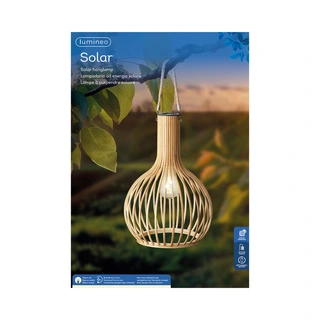 Solar Hanglamp Bamboe Naturel - 28x40 cm - afbeelding 3