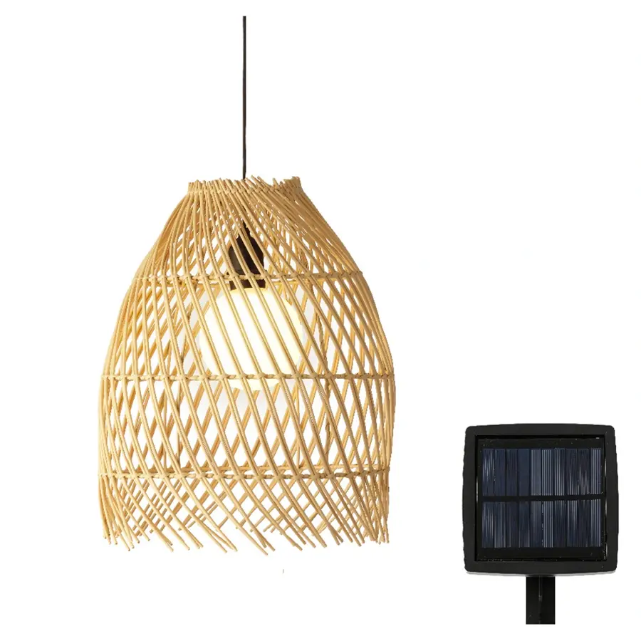 Solar Hanglamp Wicker Naturel - 28x36 cm - afbeelding 1