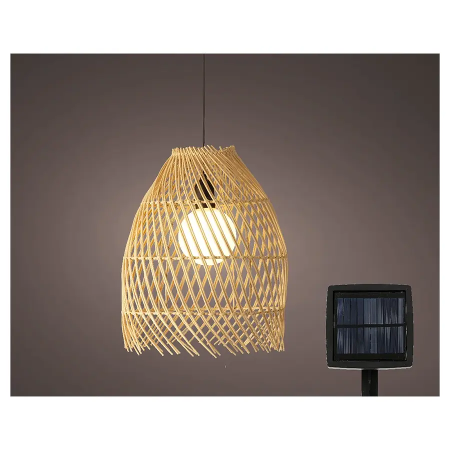 Solar Hanglamp Wicker Naturel - 28x36 cm - afbeelding 2