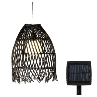 Solar Hanglamp Wicker Zwart - 28x36 cm - afbeelding 1