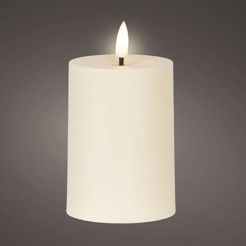 Solar Buitenkaars Kunststof Creme - Ø7x10 cm - afbeelding 2