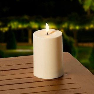 Solar Buitenkaars Kunststof Creme - Ø7x10 cm - afbeelding 3