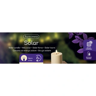 Solar Buitenkaars Kunststof Creme - Ø7x10 cm - afbeelding 4