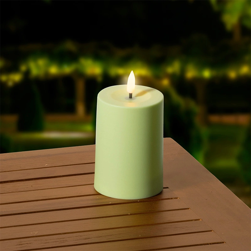 Solar Buitenkaars Kunststof Groen - Ø7x10 cm - afbeelding 3