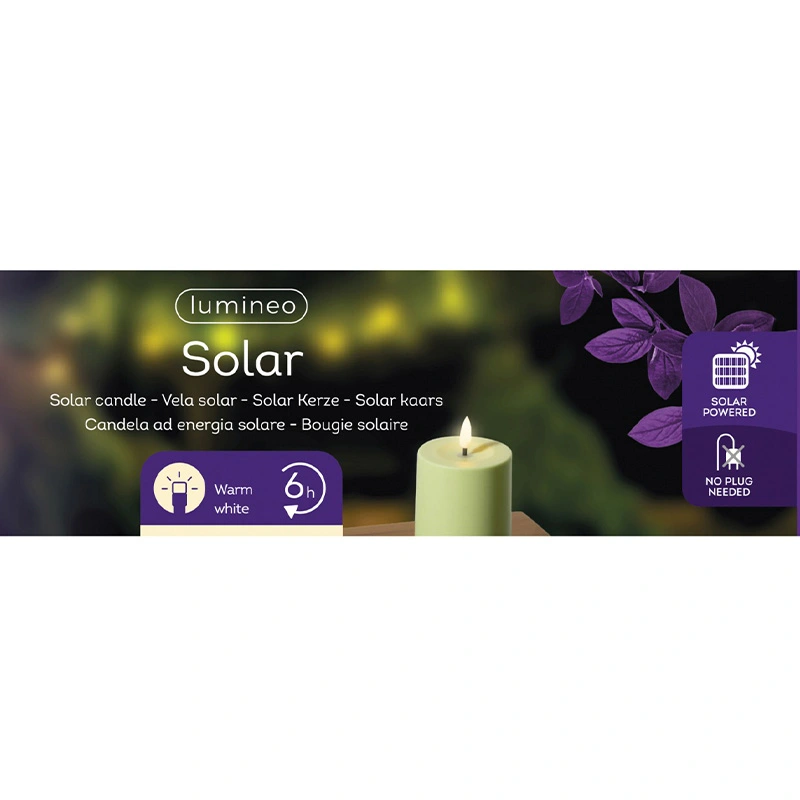 Solar Buitenkaars Kunststof Groen - Ø7x10 cm - afbeelding 4