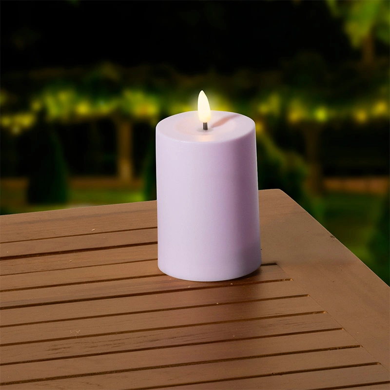 Solar Buitenkaars Kunststof Lila - Ø7x10 cm - afbeelding 3