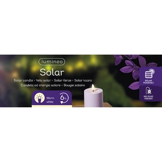 Solar Buitenkaars Kunststof Lila - Ø7x10 cm - afbeelding 4
