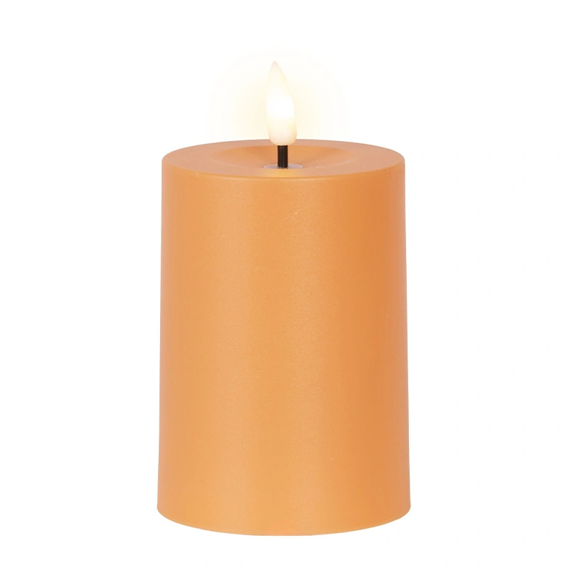 Solar Buitenkaars Kunststof Oranje - Ø7x10 cm - afbeelding 1