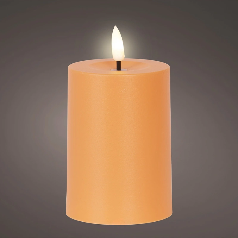 Solar Buitenkaars Kunststof Oranje - Ø7x10 cm - afbeelding 2