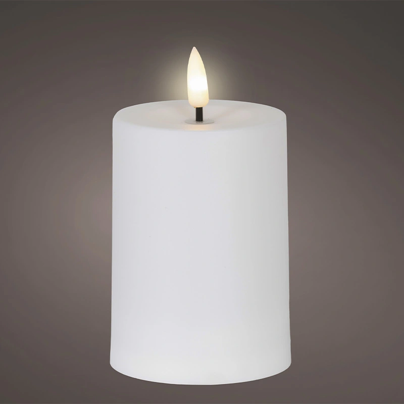Solar Buitenkaars Kunststof Wit - Ø7x10 cm - afbeelding 2