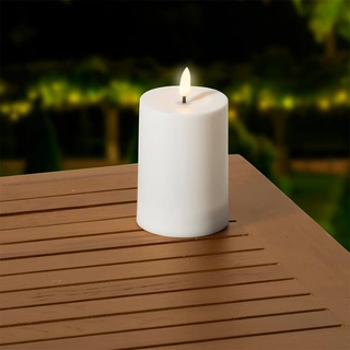 Solar Buitenkaars Kunststof Wit - Ø7x10 cm - afbeelding 3