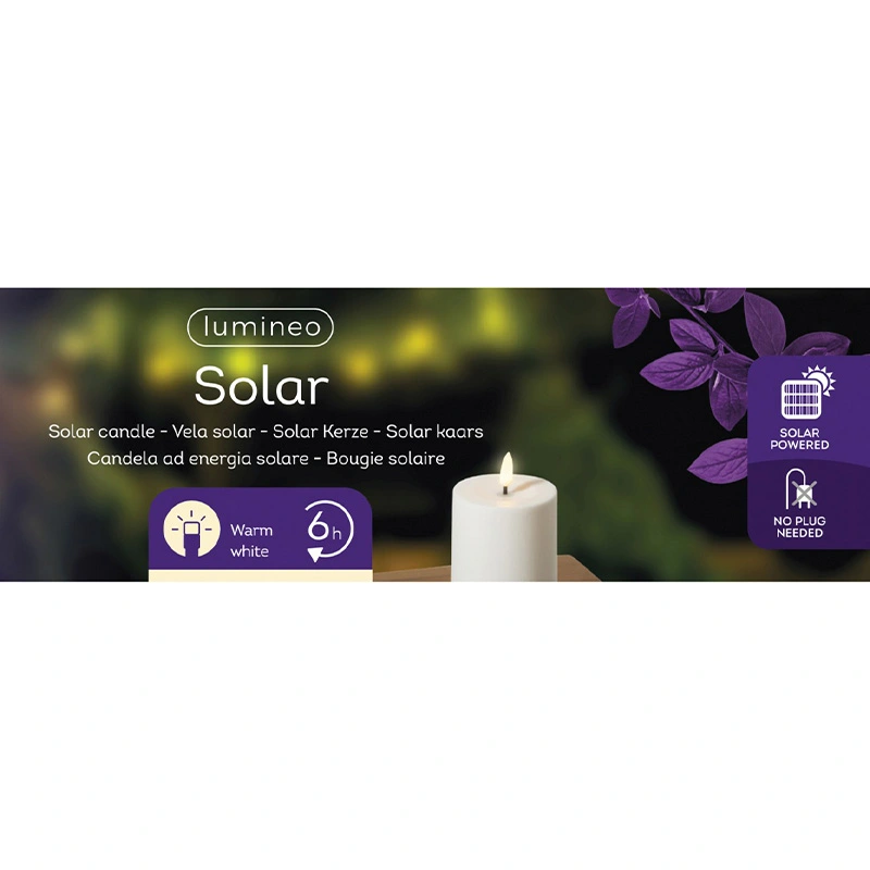 Solar Buitenkaars Kunststof Wit - Ø7x10 cm - afbeelding 4