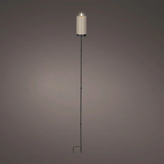 Solar Tuinsteker Kaars Kunststof Bruin - Ø7x117 cm - afbeelding 2