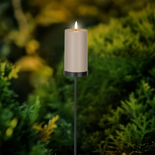 Solar Tuinsteker Kaars Kunststof Bruin - Ø7x117 cm - afbeelding 3