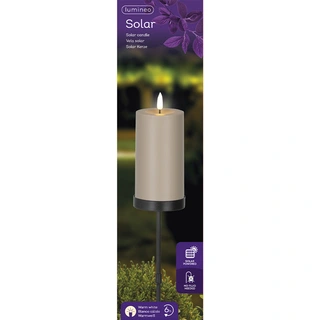 Solar Tuinsteker Kaars Kunststof Bruin - Ø7x117 cm - afbeelding 4