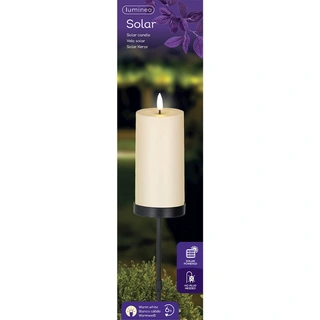 Solar Tuinsteker Kaars Kunststof Creme - Ø7x117 cm - afbeelding 4