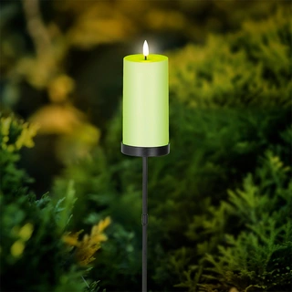 Solar Tuinsteker Kaars Kunststof Groen - Ø7x117 cm - afbeelding 3