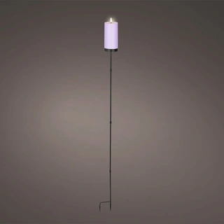 Solar Tuinsteker Kaars Kunststof Lila - Ø7x117 cm - afbeelding 2