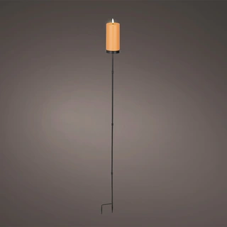 Solar Tuinsteker Kaars Kunststof Oranje - Ø7x117 cm - afbeelding 2