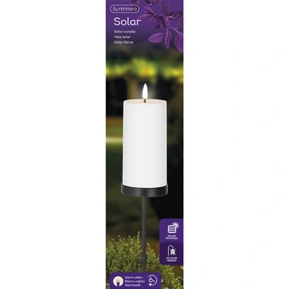 Solar Tuinsteker Kaars Kunststof Wit - Ø7x117 cm - afbeelding 4