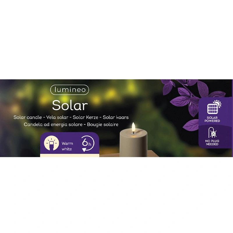 Solar Buitenkaars Kunststof Bruin - Ø7x15 cm - afbeelding 4