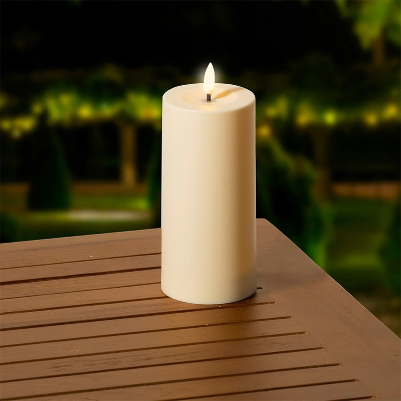 Solar Buitenkaars Kunststof Creme - Ø7x15 cm - afbeelding 3