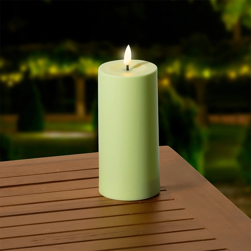 Solar Buitenkaars Kunststof Groen - Ø7x15 cm - afbeelding 3