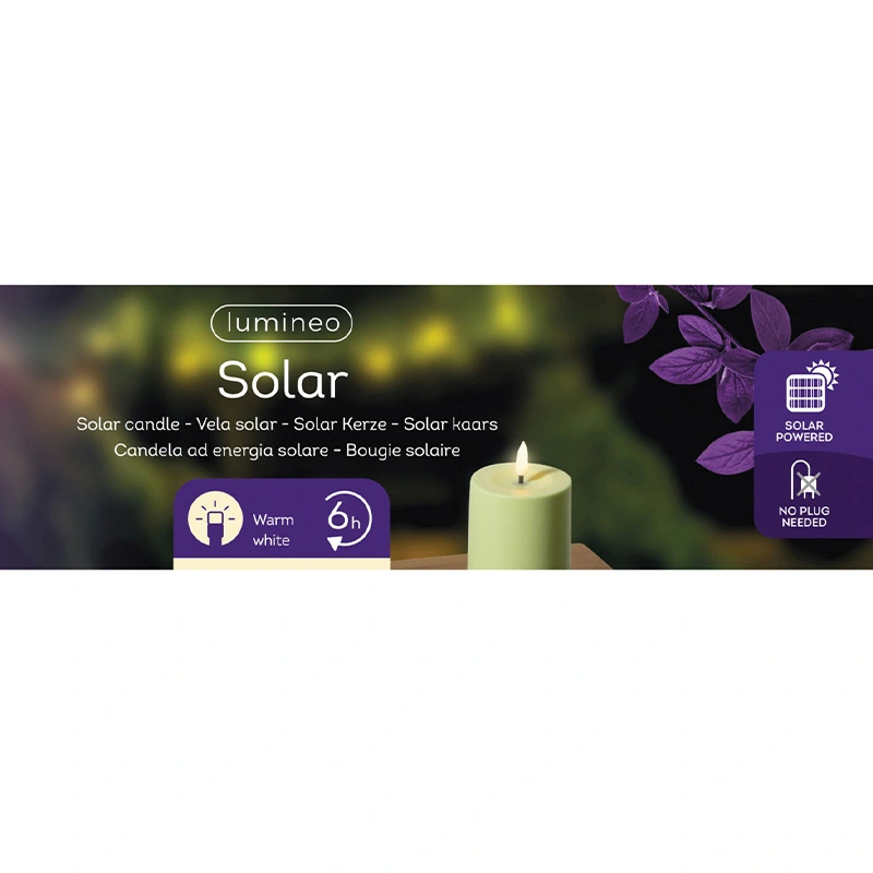 Solar Buitenkaars Kunststof Groen - Ø7x15 cm - afbeelding 4