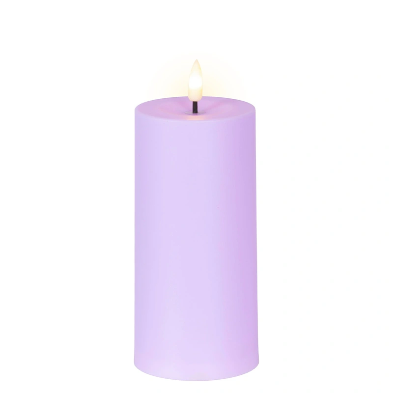 Solar Buitenkaars Kunststof Lila - Ø7x15 cm - afbeelding 1