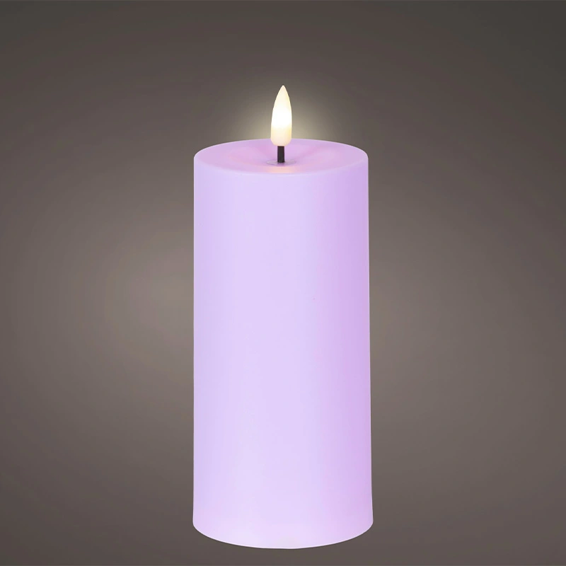 Solar Buitenkaars Kunststof Lila - Ø7x15 cm - afbeelding 2
