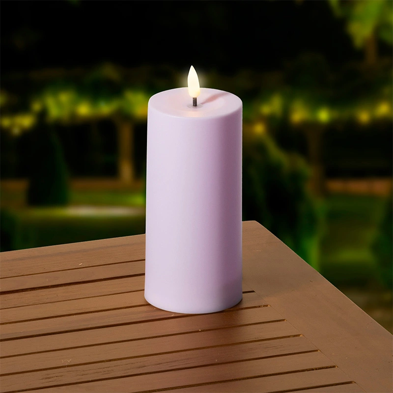 Solar Buitenkaars Kunststof Lila - Ø7x15 cm - afbeelding 3