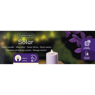 Solar Buitenkaars Kunststof Lila - Ø7x15 cm - afbeelding 4