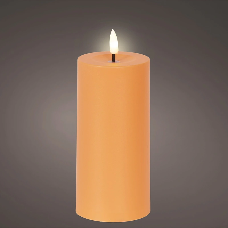 Solar Buitenkaars Kunststof Oranje - Ø7x15 cm - afbeelding 2