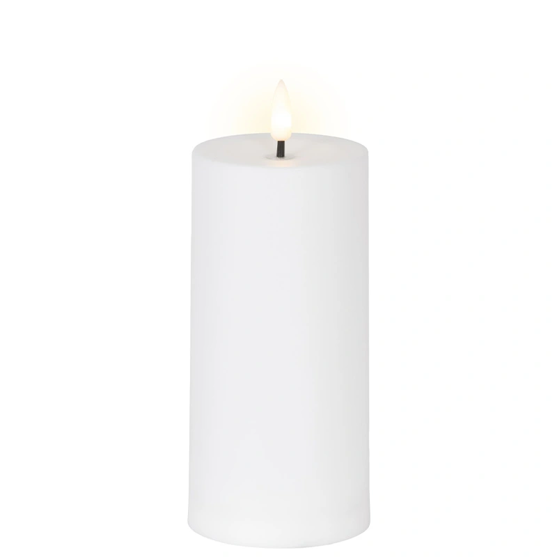 Solar Buitenkaars Kunststof Wit - Ø7x15 cm - afbeelding 1