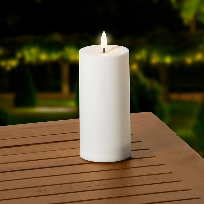 Solar Buitenkaars Kunststof Wit - Ø7x15 cm - afbeelding 3