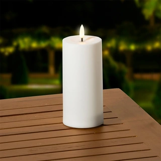 Solar Buitenkaars Kunststof Wit - Ø7x15 cm - afbeelding 3